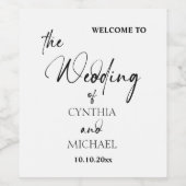 Handgeschriebenes Skript 'Willkommen bei unserer H Weinetikett (Einzelnes Label)