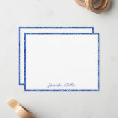 Handgeschriebenes Skriptelement für Blue Glitzer - Mitteilungskarte (Vorderseite/Rückseite Beispiel)