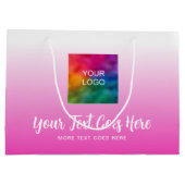 Handgeschriebenes Skriptlogo für benutzerdefiniert Große Geschenktüte (Rückseite)