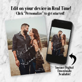 Handgeschriebenes Skriptnamen-Foto Save the Date