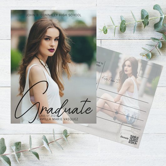 Handgeschriebenes Skriptüberlagerungs-Foto für Chi Postkarte