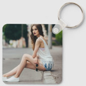 Handgeschriebenes Skriptüberlagerungs-Foto für Chi Schlüsselanhänger (Rückseite)