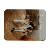 Handgeschriebenes SkriptWedding-Foto Danke-Card Magnet (Horizontal)