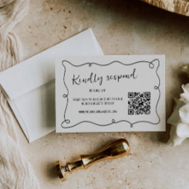 Handgeschriebenes Squiggle Frame Wedding RSVP Karte
