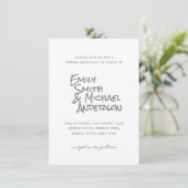 Handgeschriebenes Typeset-FOTO lädt Paare zu Veran Einladung (Stehend Vorderseite)