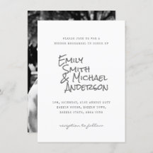 Handgeschriebenes Typeset-FOTO lädt Paare zu Veran