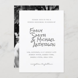 Handgeschriebenes Typeset-FOTO lädt Paare zu Veran Einladung