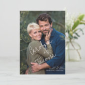 Handgeschriebenes Typografy Names Foto Save the Da Date (Stehend Vorderseite)