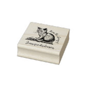 Handgeschriebenes Vintages Katzen-Bibliothek Gummistempel (Stempel)