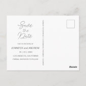 Handgeschriebenes Wandskript Save the Date Foto Postkarte (Rückseite)