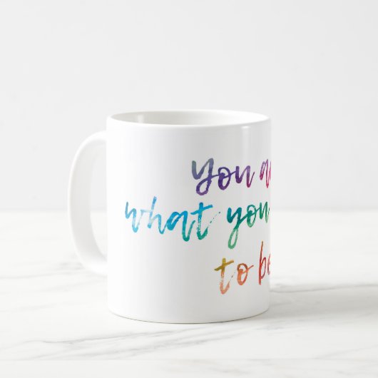 Handgeschriebenes Watercolor-positives Zitat Kaffeetasse (Vorderseite Links)