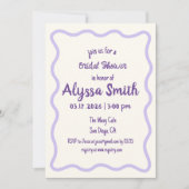 Handgeschriebenes Wavy Border Lavender-Brautparty Einladung (Vorderseite)