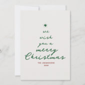 Handgeschriebenes Weihnachtsbaum Modernes Foto Feiertagskarte (Vorderseite)