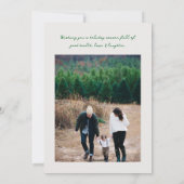 Handgeschriebenes Weihnachtsbaum Modernes Foto Feiertagskarte (Rückseite)