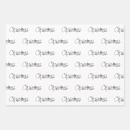 Handgeschriebenes Weihnachtsfest in Schwarz Geschenkpapier Set (Vorderseite 3)