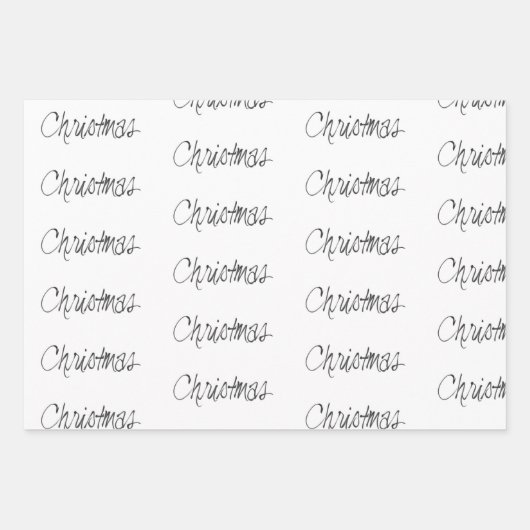 Handgeschriebenes Weihnachtsfest in Schwarz Geschenkpapier Set (Vorderseite 2)