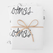 Handgeschriebenes Weihnachtsfest in Schwarz Geschenkpapier Set (Beispiel)