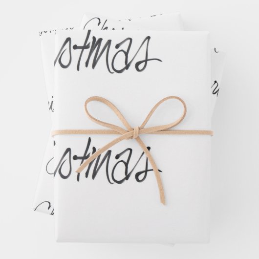 Handgeschriebenes Weihnachtsfest in Schwarz Geschenkpapier Set (Beispiel)