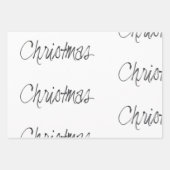 Handgeschriebenes Weihnachtsfest in Schwarz Geschenkpapier Set (Vorderseite)