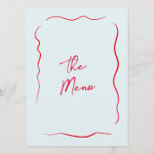 Handgeschriebenes Whimsical Colorful Modern Weddin Menükarte (Rückseite)