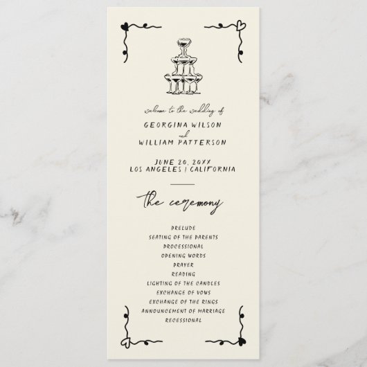 Handgeschriebenes Whimsical-Flachprogramm Programm (Vorderseite)