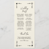 Handgeschriebenes Whimsical-Flachprogramm Programm (Rückseite)