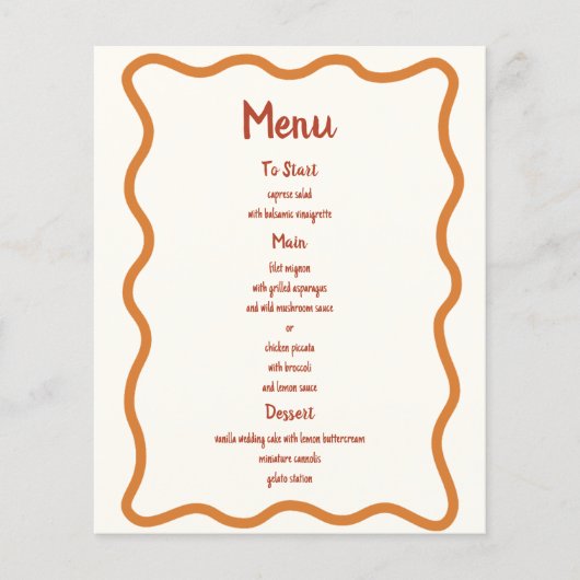 Handgeschriebenes "Whimsical Wavy Border 70er Wedd (Vorderseite)