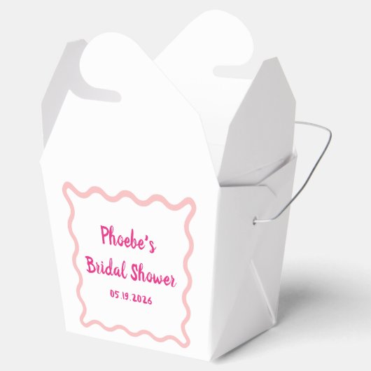 Handgeschriebenes Whimsical Wavy Border Brautparty Geschenkschachtel (Geöffnet)