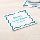 Handgeschriebenes Whimsical Wavy Border Brautparty Rechteckiger Pappuntersetzer (angewinkelt)