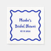 Handgeschriebenes Whimsical Wavy Border Brautparty Serviette (Vorderseite)