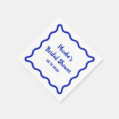 Handgeschriebenes Whimsical Wavy Border Brautparty Serviette (Ecke)