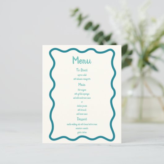 Handgeschriebenes "Whimsical Wavy Border Fun Weddi (Stehend Vorderseite)