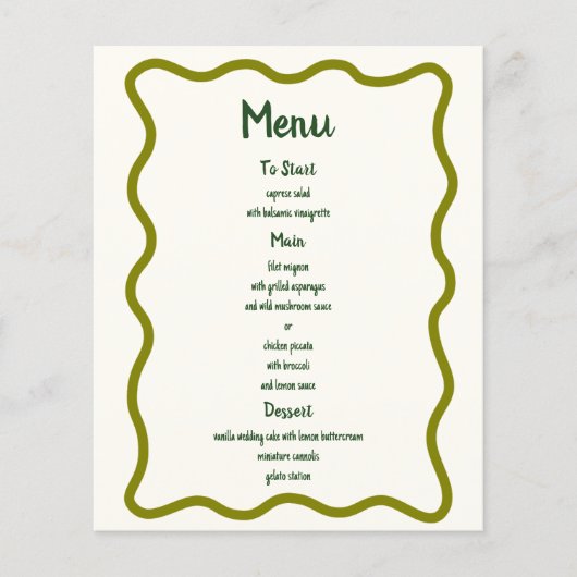 Handgeschriebenes "Whimsical Wavy Border Fun Weddi (Vorderseite)