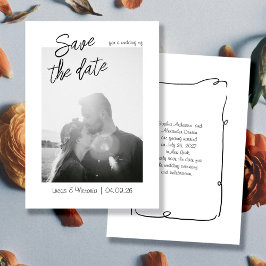 Handgeschriebenes Whimsisches Foto Save the Date Einladung