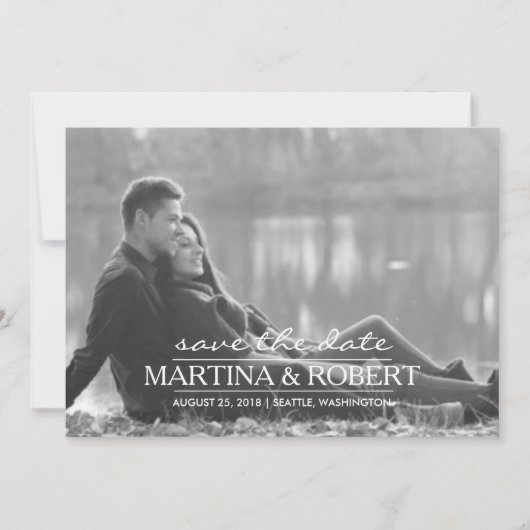 Handgeschriebenes White Script-Save the Date-Foto Save The Date (Vorderseite)