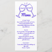 Handgeschriebenes, zeitgenössisches Brautfest Menükarte (Vorderseite)