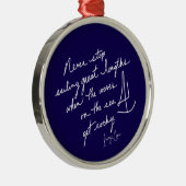 Handgescriptet nie aufhören zu segeln Inspiration Ornament Aus Metall (Rechts)