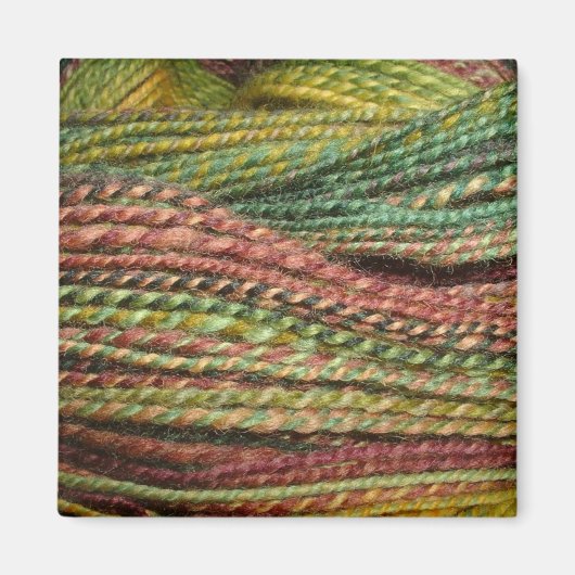 handgesponnene Grüntöne Magnet (Vorne)