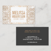 Handgestanztes Kupfer- und Vintages Muster Visitenkarte (Vorne/Hinten)