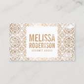 Handgestanztes Kupfer- und Vintages Muster Visitenkarte (Vorderseite)