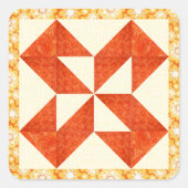 Handgesteppter Look Quadratischer Aufkleber (Vorderseite)