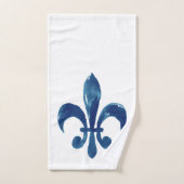 Handgestrichene blaue Lilie Wasserfarbe Badhandtuch Set (Handtuch)