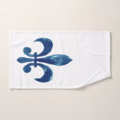 Handgestrichene blaue Lilie Wasserfarbe Badhandtuch Set (Handtuch)