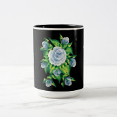 Handgestrichene blaue Rose Kaffeemaschine Tasse (Mittel)