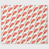 Handgestrichene Blume, rot Geschenkpapier (Flach)