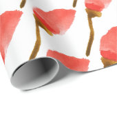 Handgestrichene Blume, rot Geschenkpapier (Rolleneckpunkt)