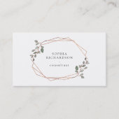 Handgestrichene Foliage | Rose Gold Geometric Visitenkarte (Vorderseite)