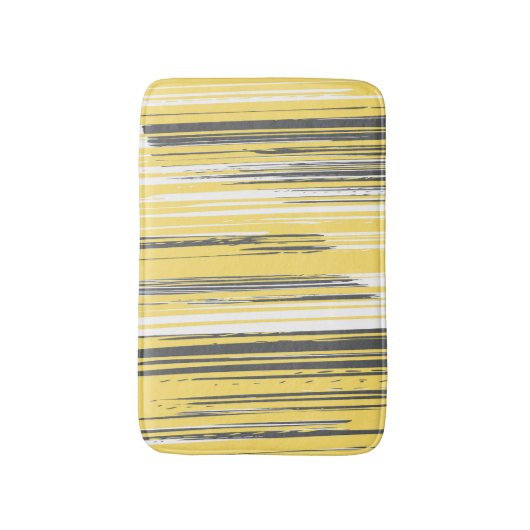 Handgestrichene Linien - gelb Badematte (Vorderseite Vertikal)