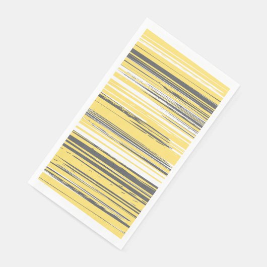 Handgestrichene Linien - gelb Serviette (Ecke)