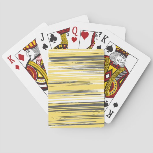 Handgestrichene Linien - gelb Spielkarten (Rückseite)